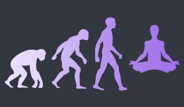 Evolution,Concept,Of,Enlightenment,,Vector,Illustration,With,Chimpanzee, ,Human